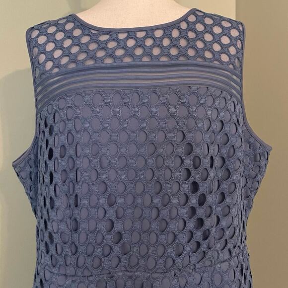Lane Bryant Crochet Lace Overlay Dress Lined Classic A Line Blue Women's Plus 18 - Picture 7 of 14